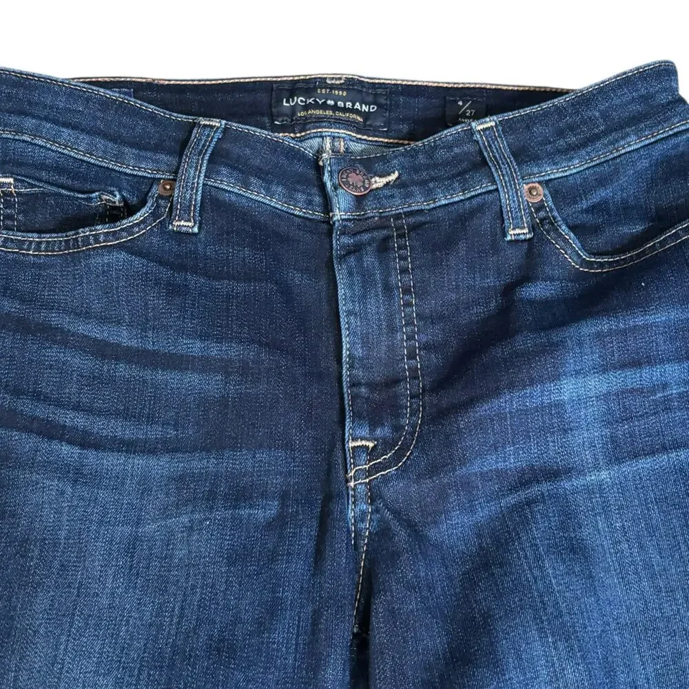 Lucky Brand Hayden Skinny Ankle Jeans Size 4  27 Inseam Dark Wash Stretch‎ Denim